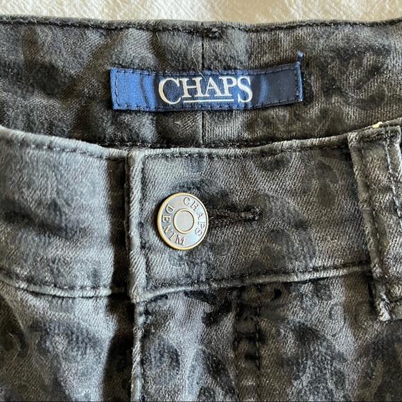 Chaps Velvet details Floral Skinny Jeans Bottoms Pants Size 8 - Picture 4 of 7